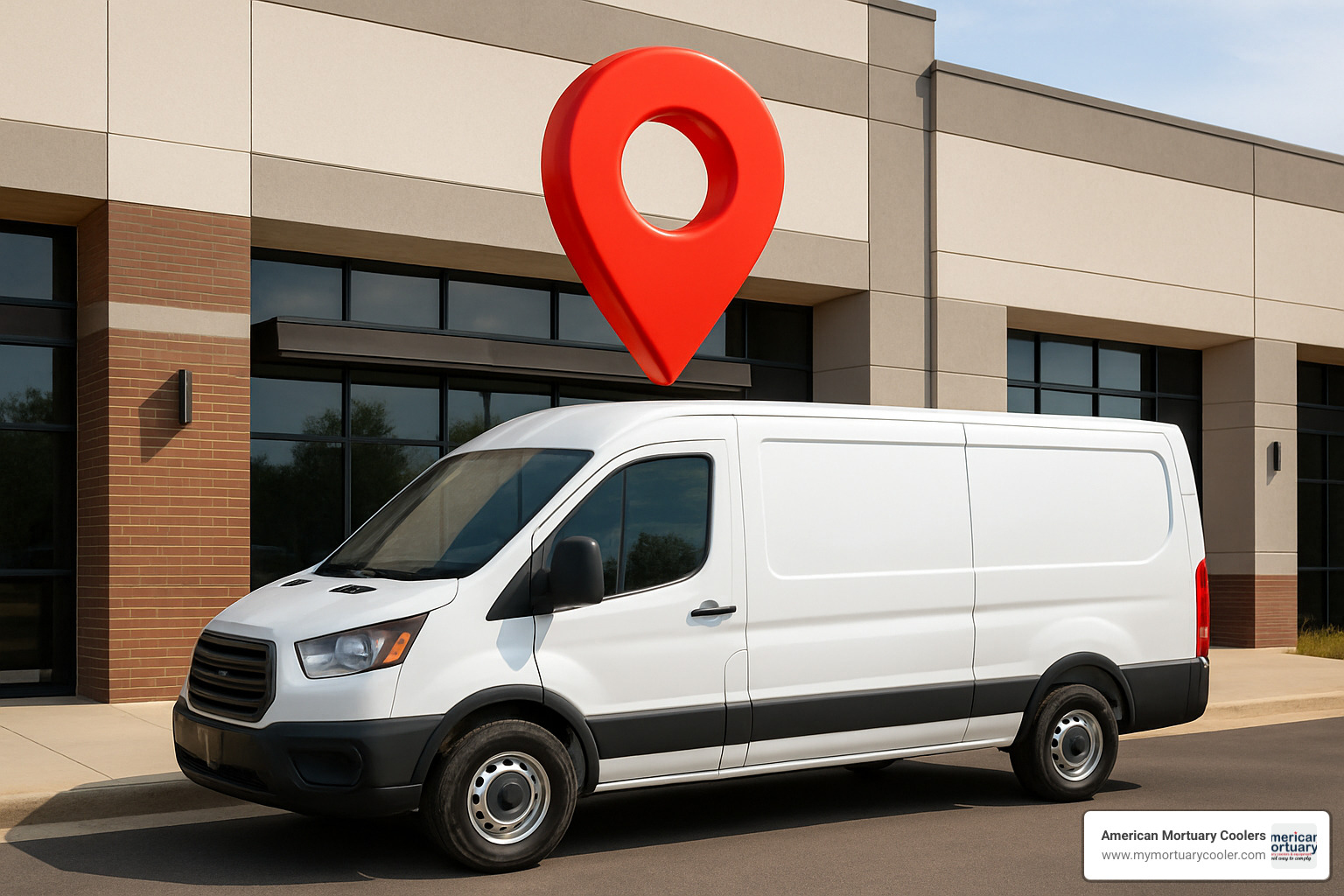 service van with GPS tracking pin - refrigeration repair