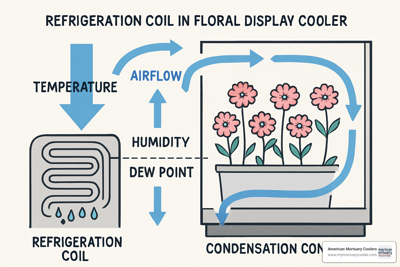 coil diagram showing dew-point control - flower shop coolers