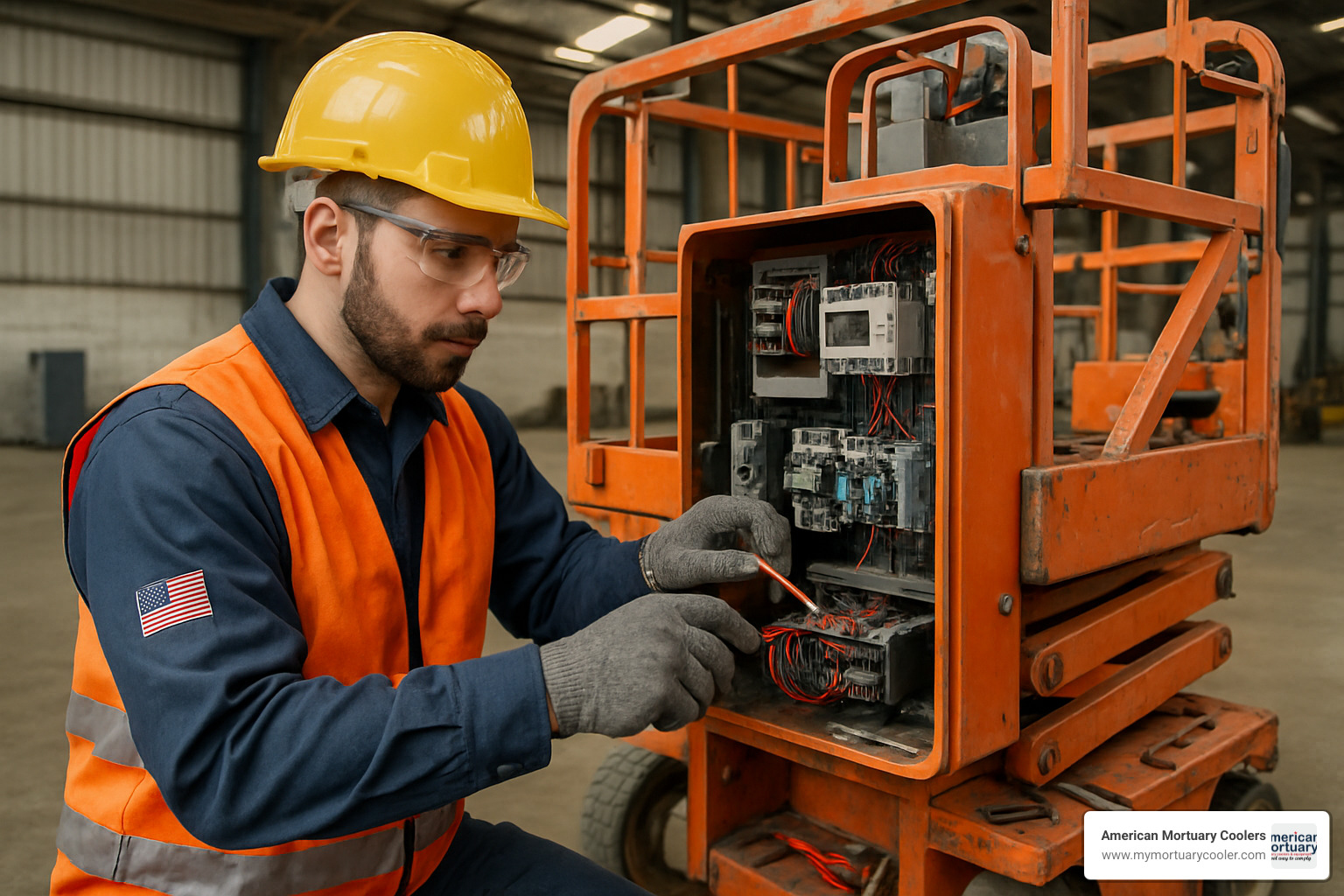 technician servicing lift - lift électrique