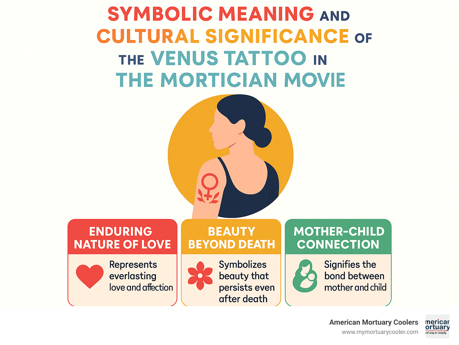 Symbolic meaning and cultural significance of the Venus tattoo in The Mortician movie - Mortician Movie infographic 