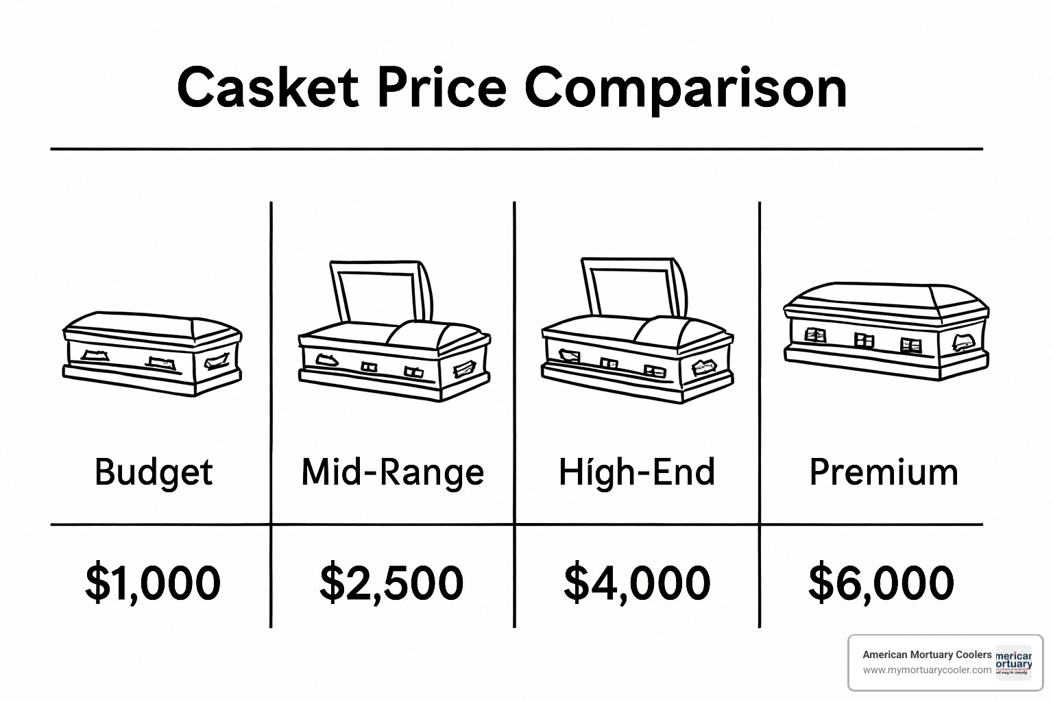 price comparison chart showing casket costs from budget to premium options - body-casket-