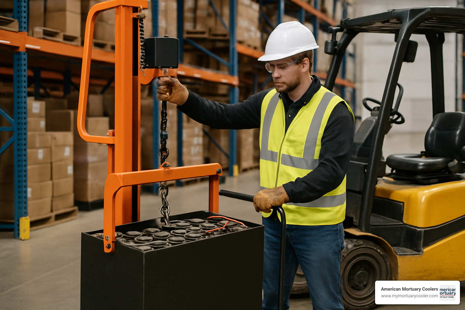 warehouse battery change-out - battery lift
