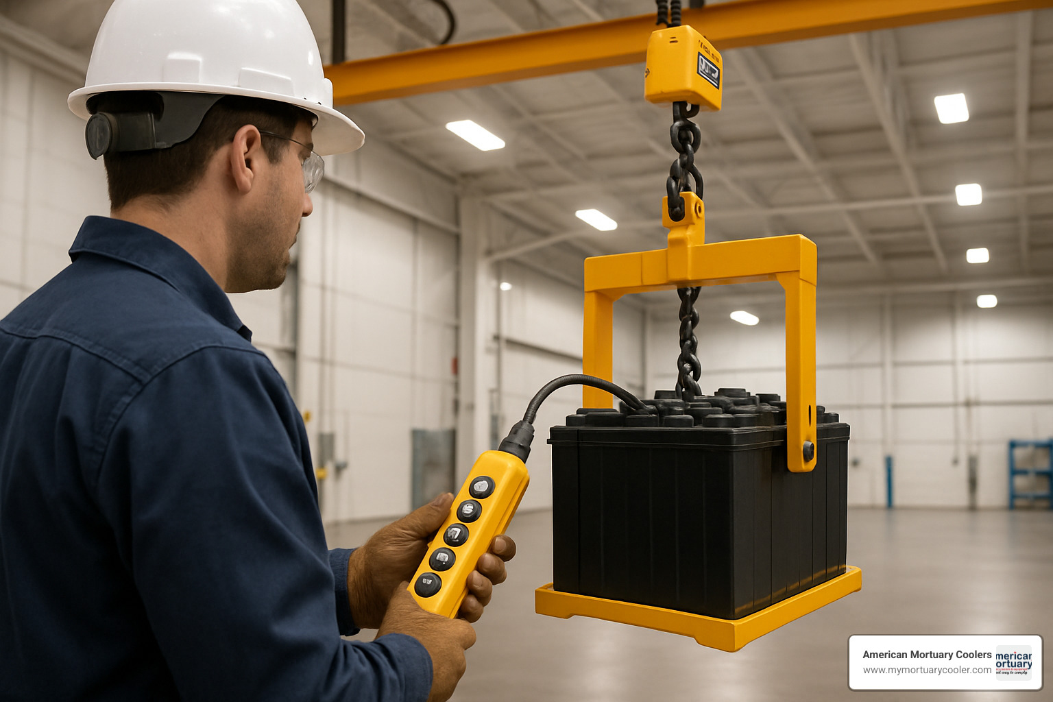 operator using pendant control - battery lift