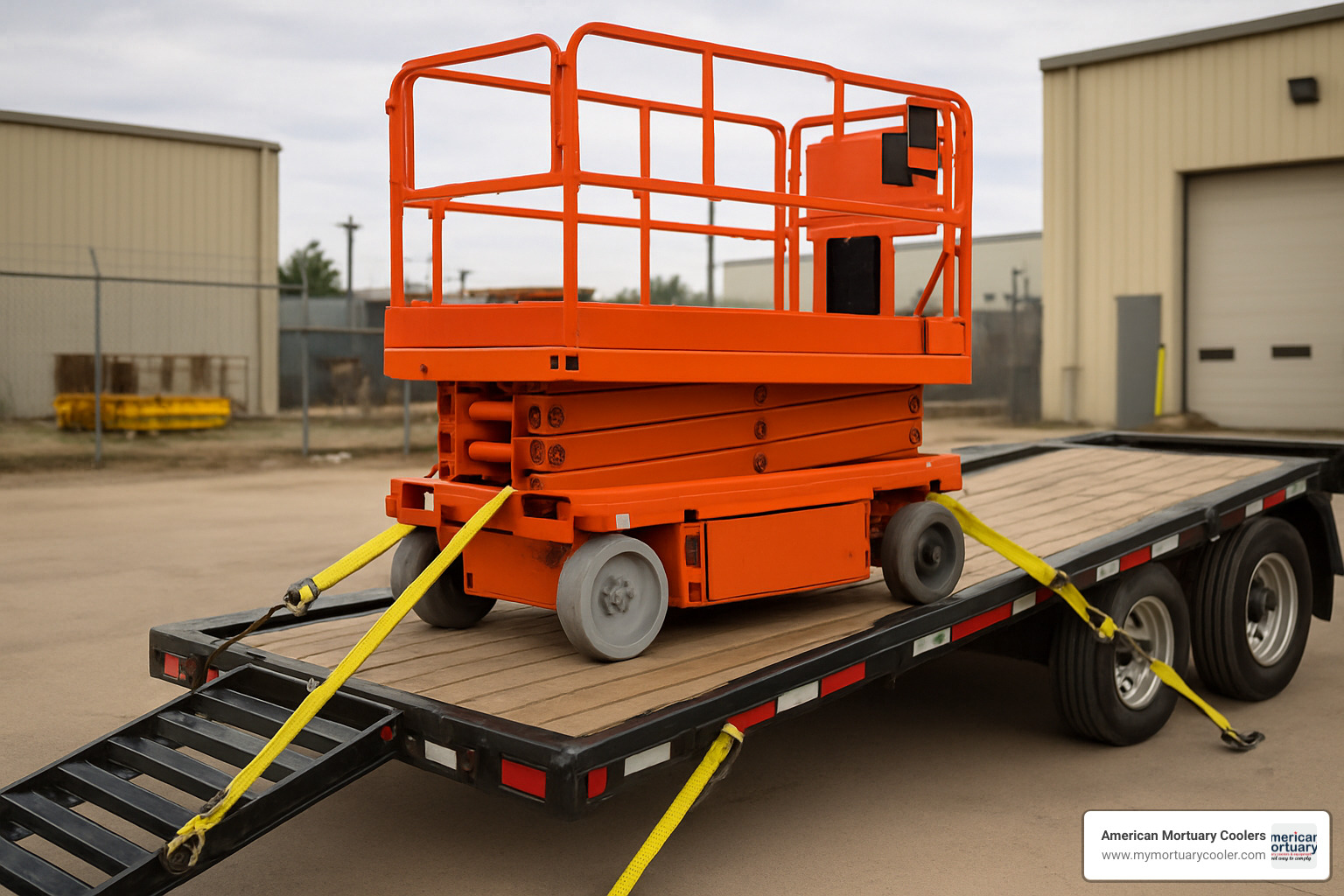 loading lift onto trailer - small scissor lift