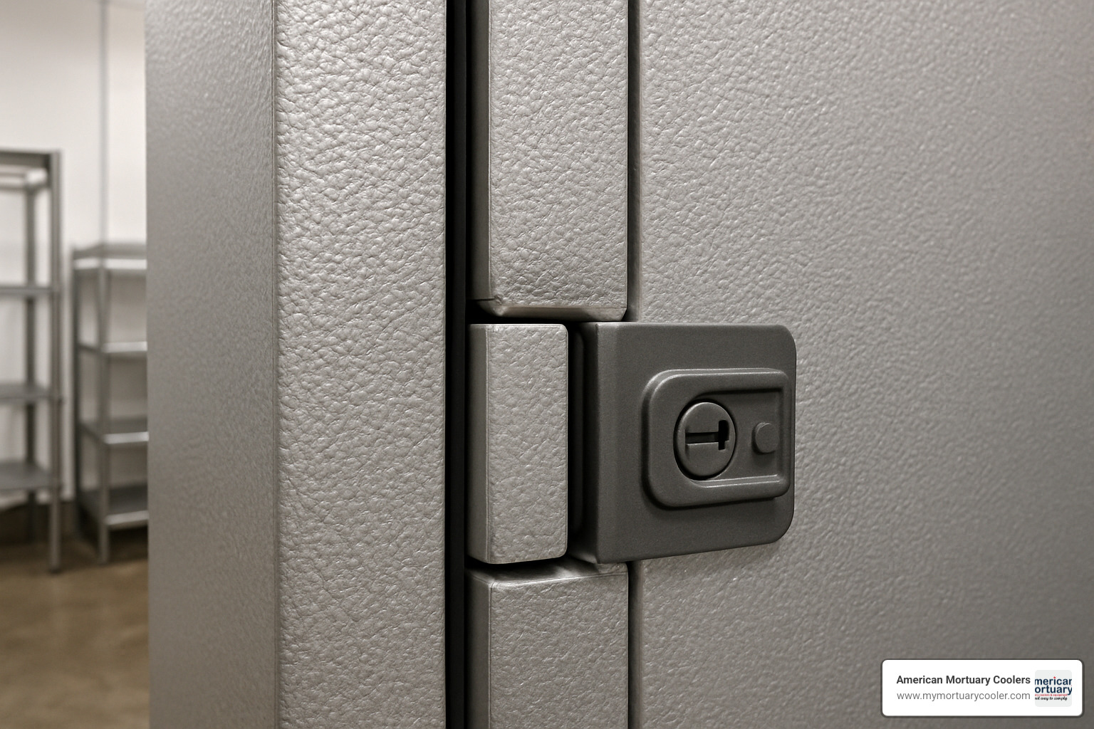 Close-up view of tongue-and-groove joint showing gasket placement and cam-lock mechanism - cooler wall panels