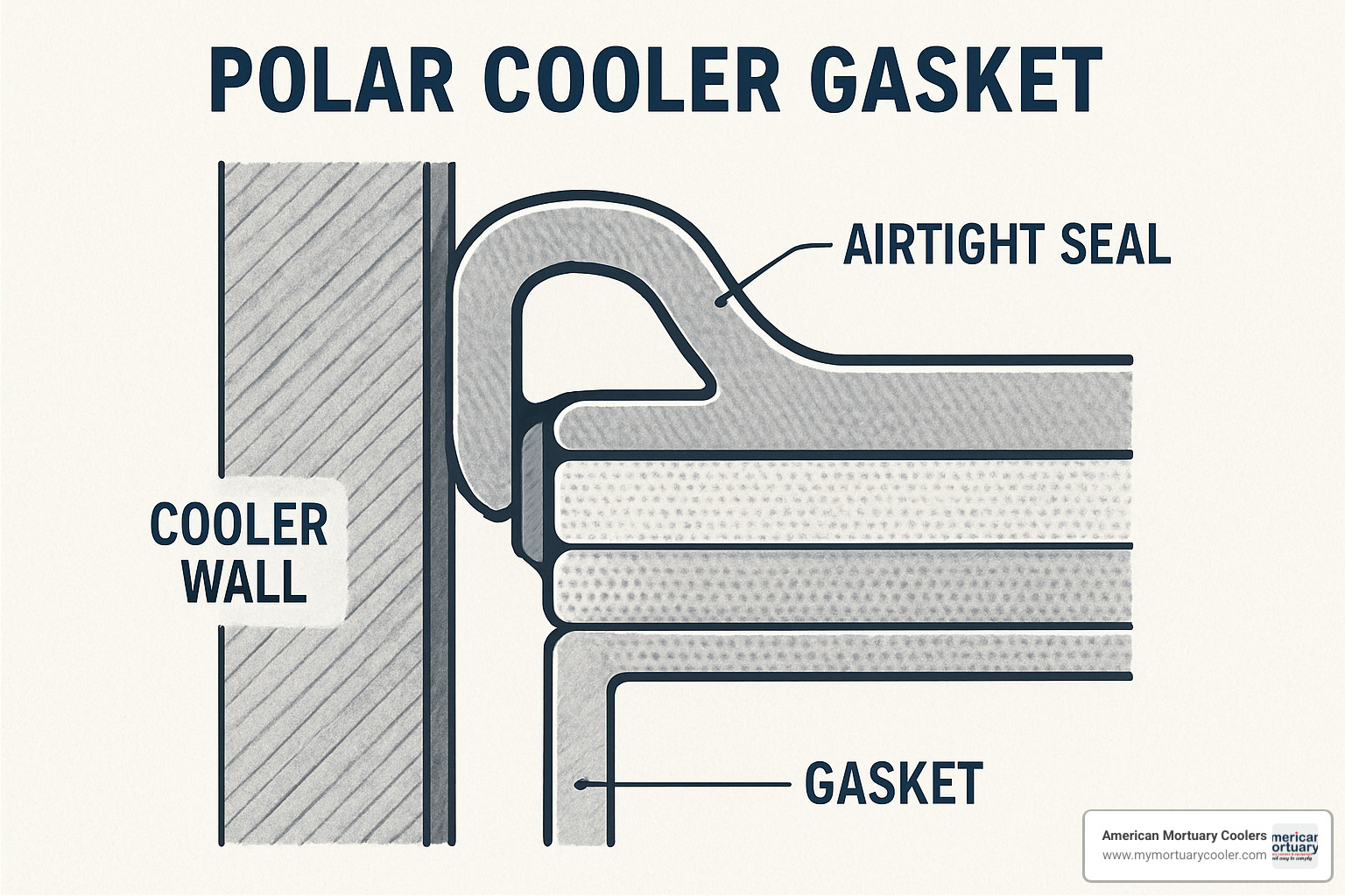 Detailed gasket cross-section showing sealing mechanism - polar cooler