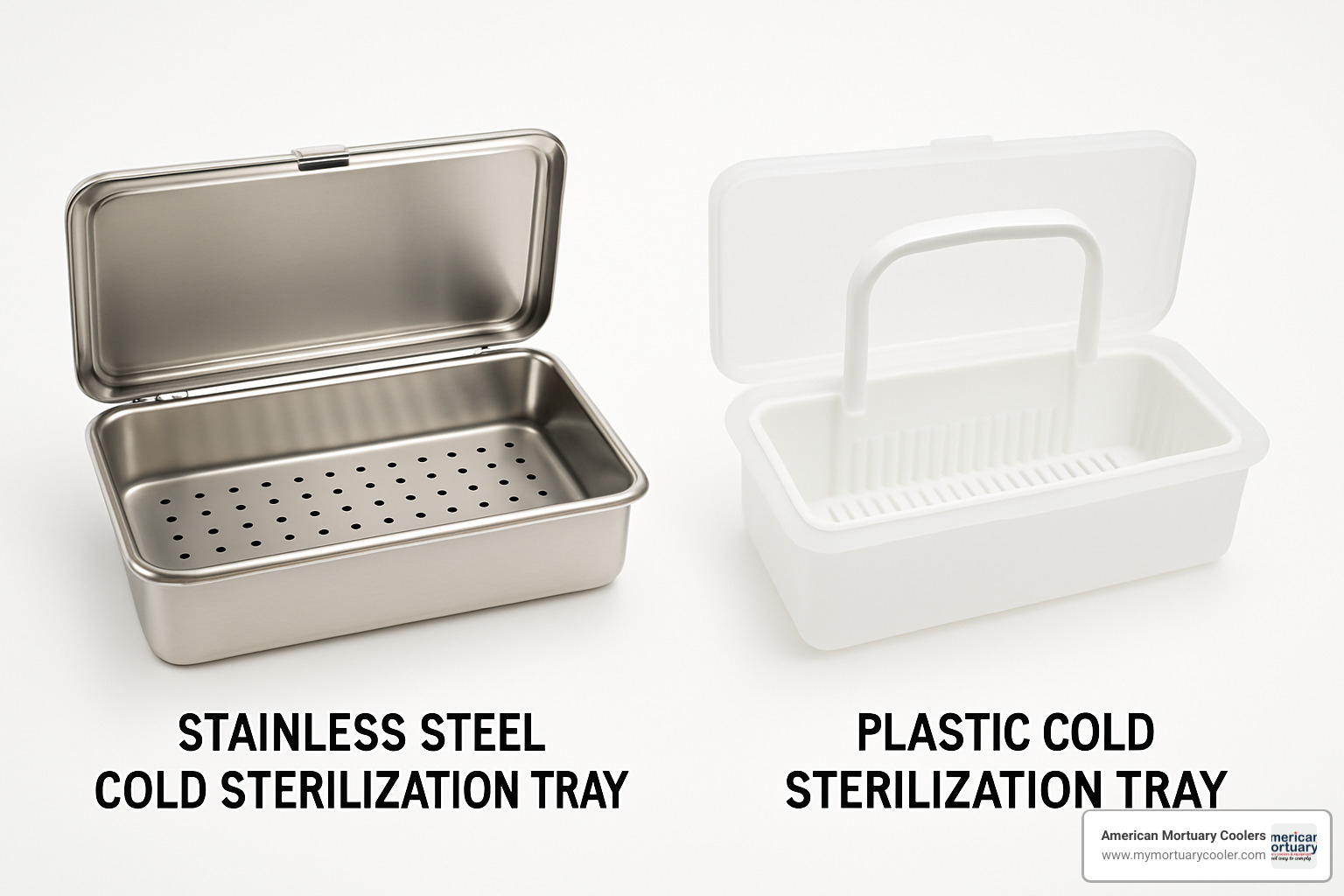 comparison of stainless steel versus plastic sterilization trays - cold sterilization containers