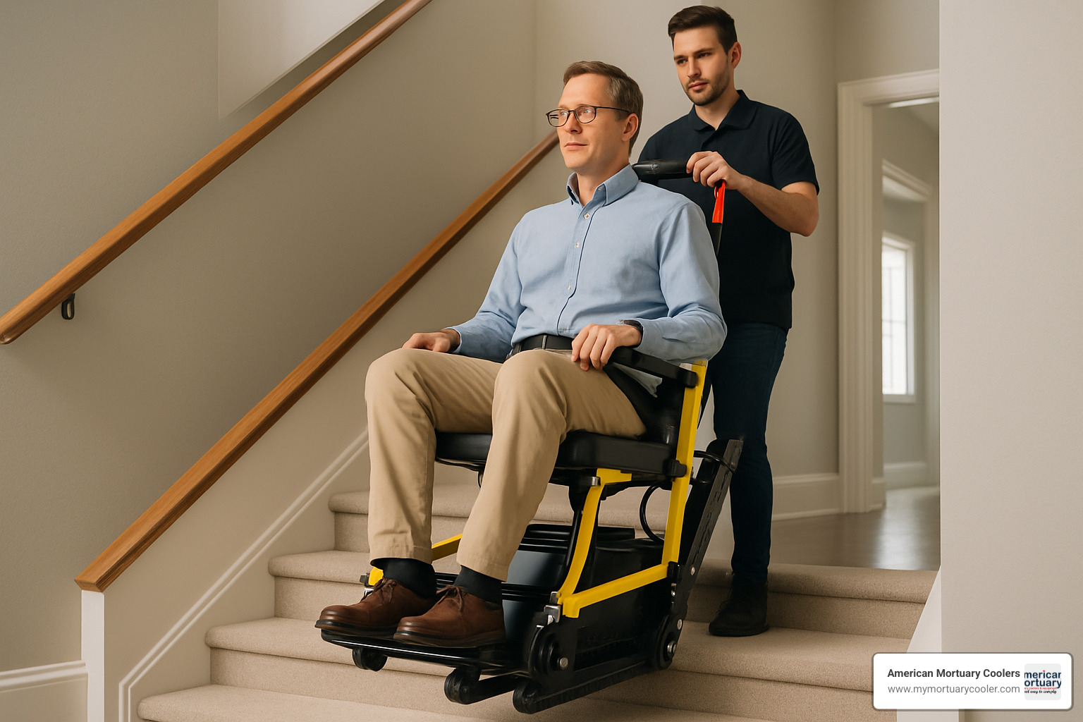 battery stair chair on steps - battery powered lifts