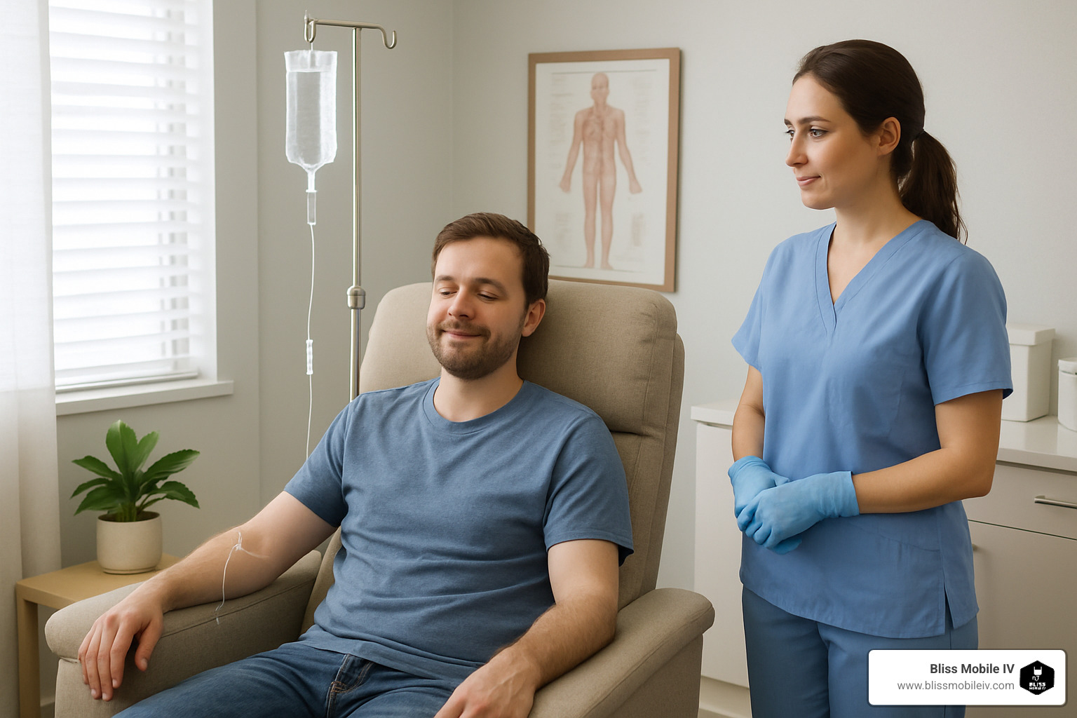 person receiving IV therapy looking relaxed - hydration iv therapy
