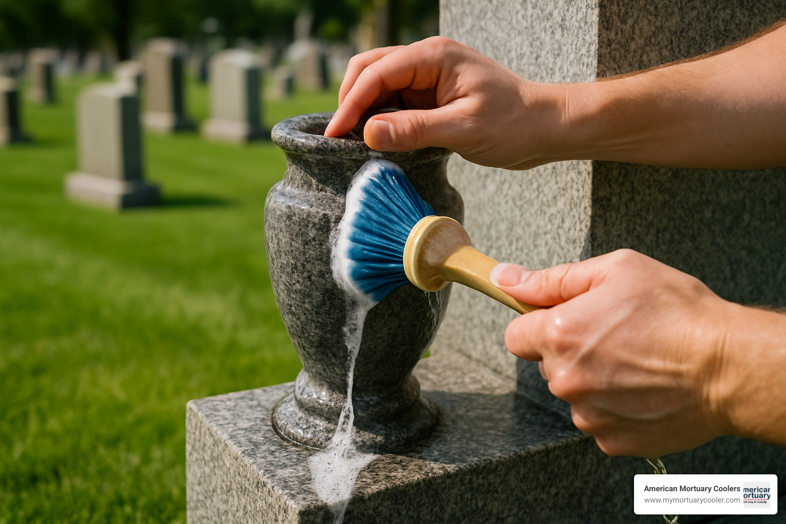 Annual vase cleaning demonstration - vases for headstones near me