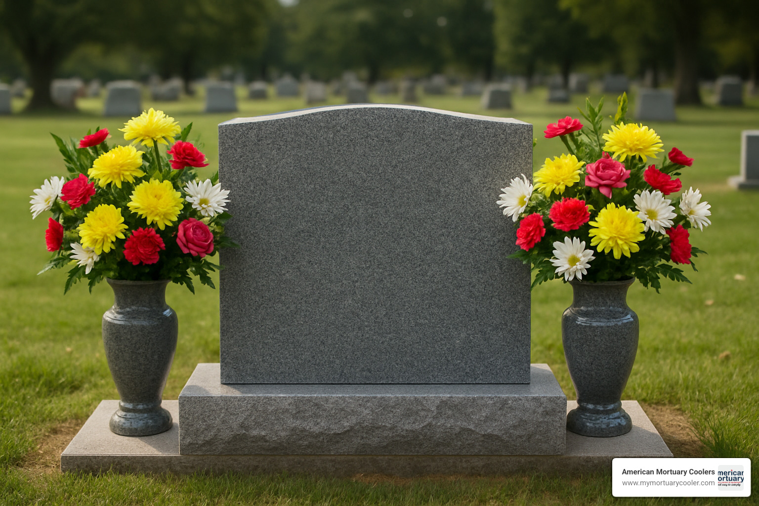 matching granite vase pair - grave flower vases