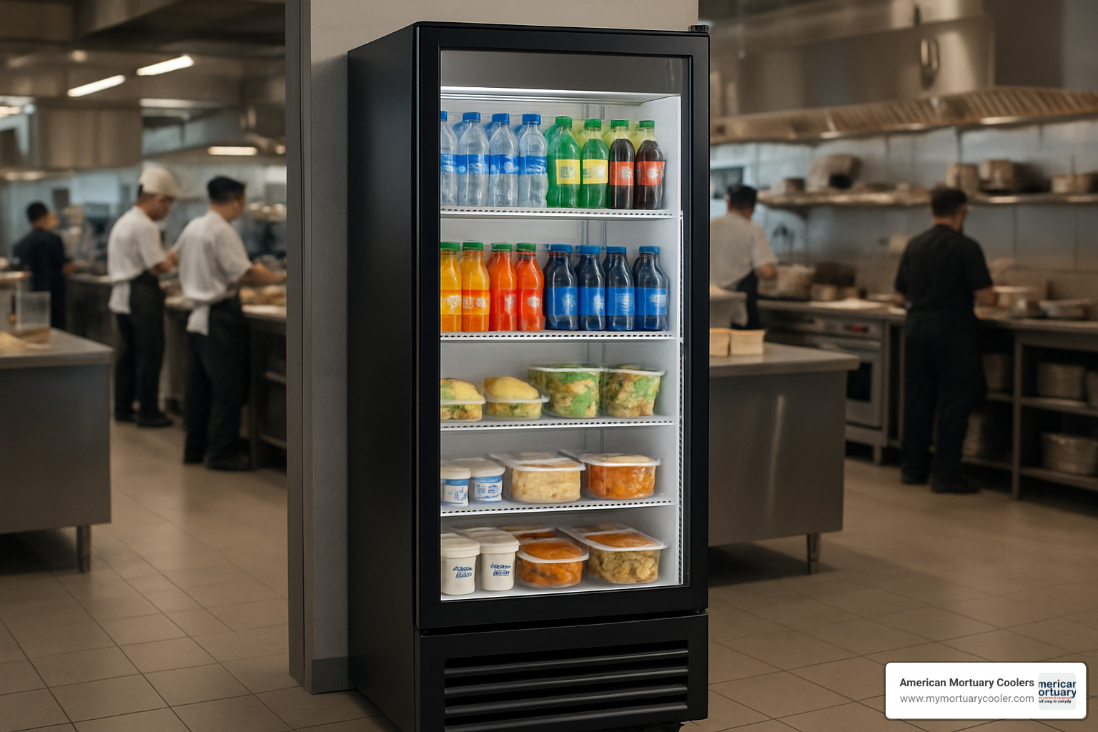 glass door merchandiser refrigerator in commercial setting - single door commercial refrigerator