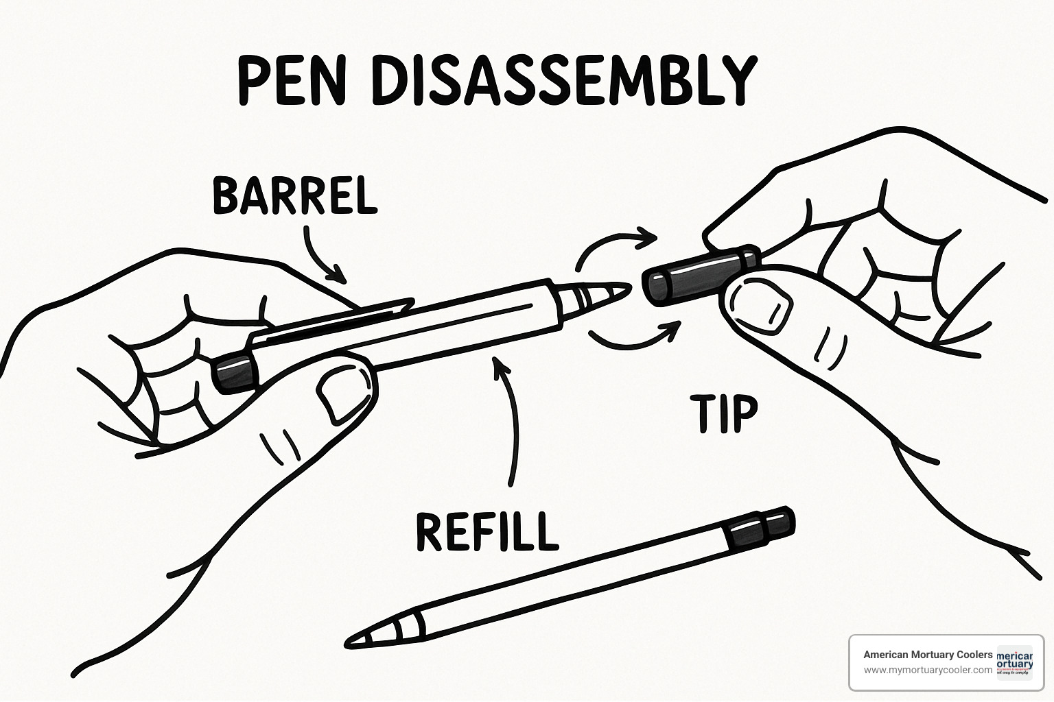 pen disassembly guide - roller ball 
