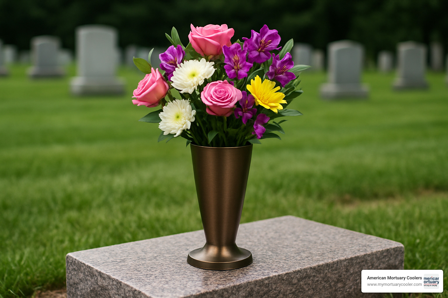 modern bronze memorial vase - funeral vase