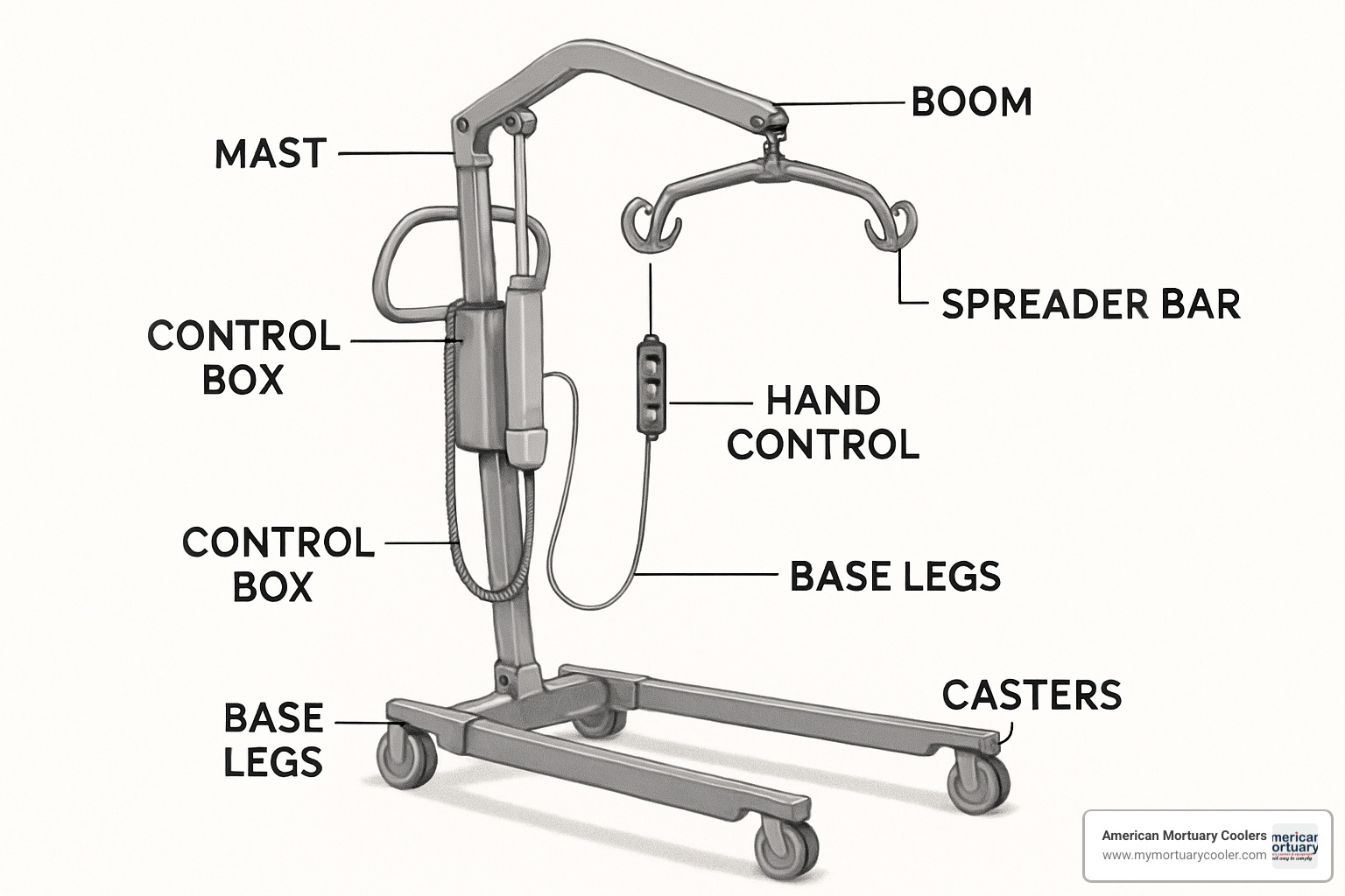 detailed diagram of electric hoyer lift components - electric hoyer lift