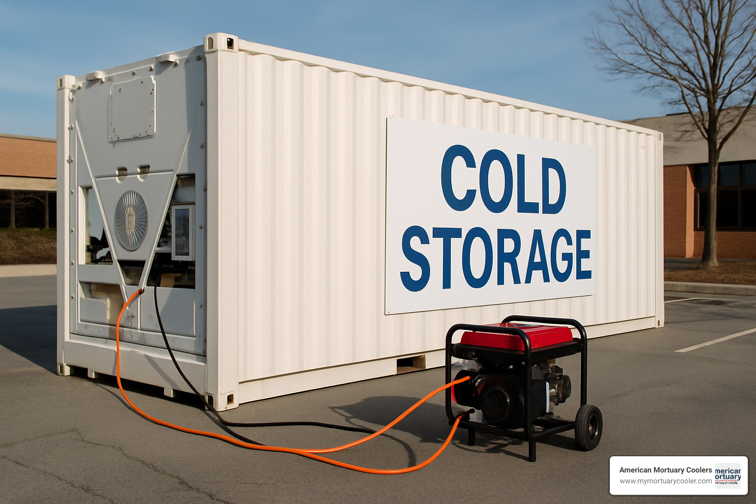 generator-powered container - emergency cold storage
