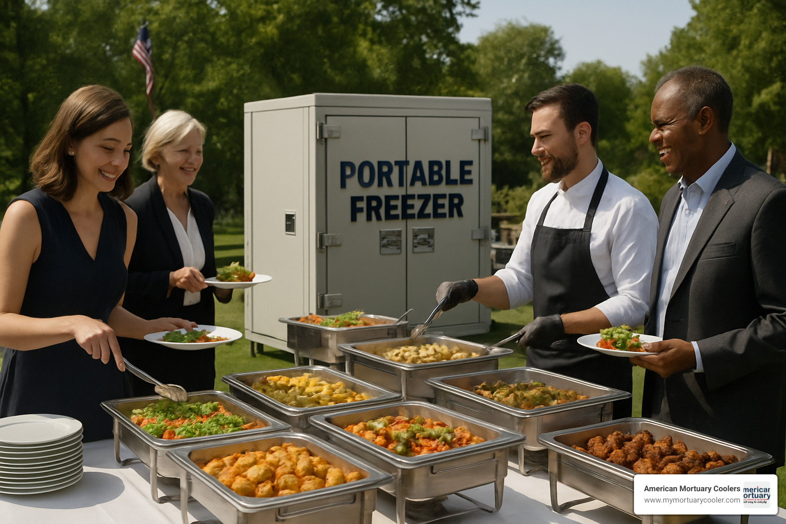 catering event with portable freezer - emergency cold storage