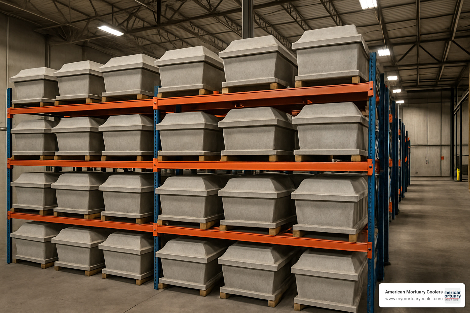high-density vault storage rack system - burial vault equipment for sale