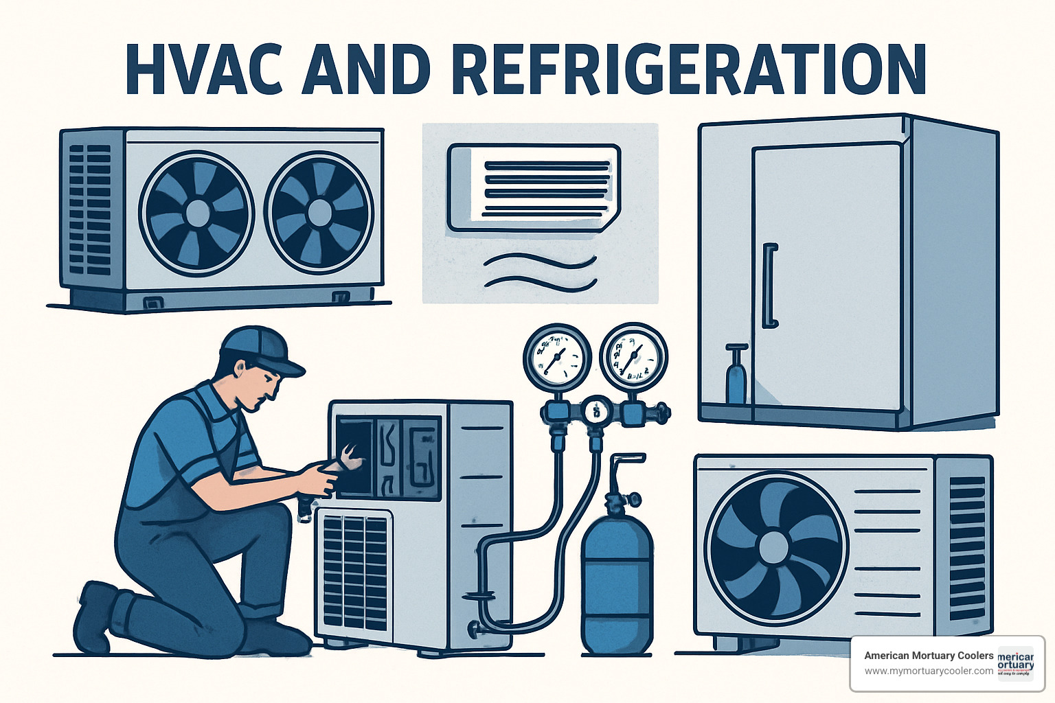 Modern smart building management system dashboard showing HVAC and refrigeration system monitoring, energy usage, and predictive maintenance alerts - hvac and refrigeration