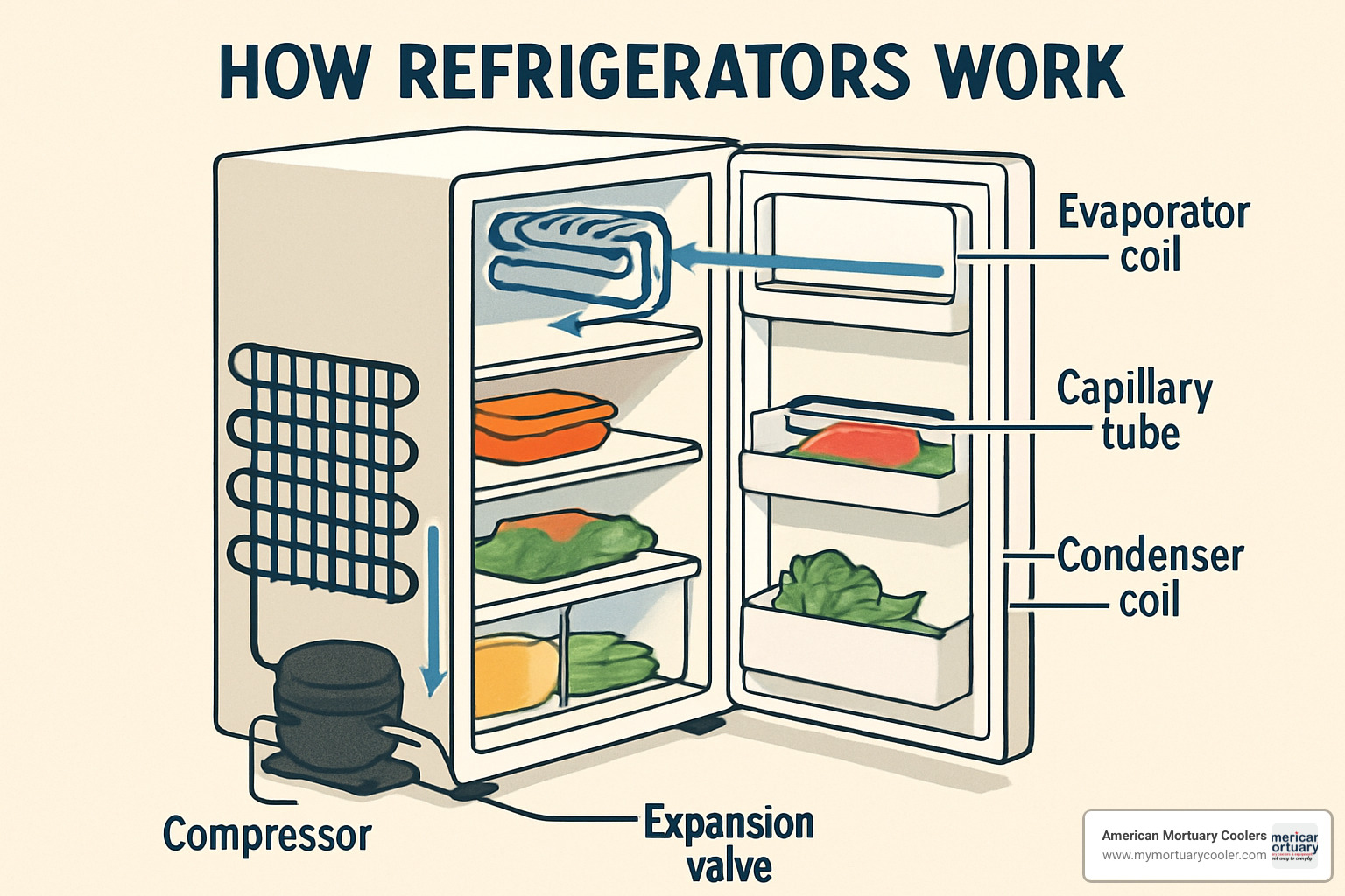 modern refrigerator cutaway showing insulation layers - how refrigerators work