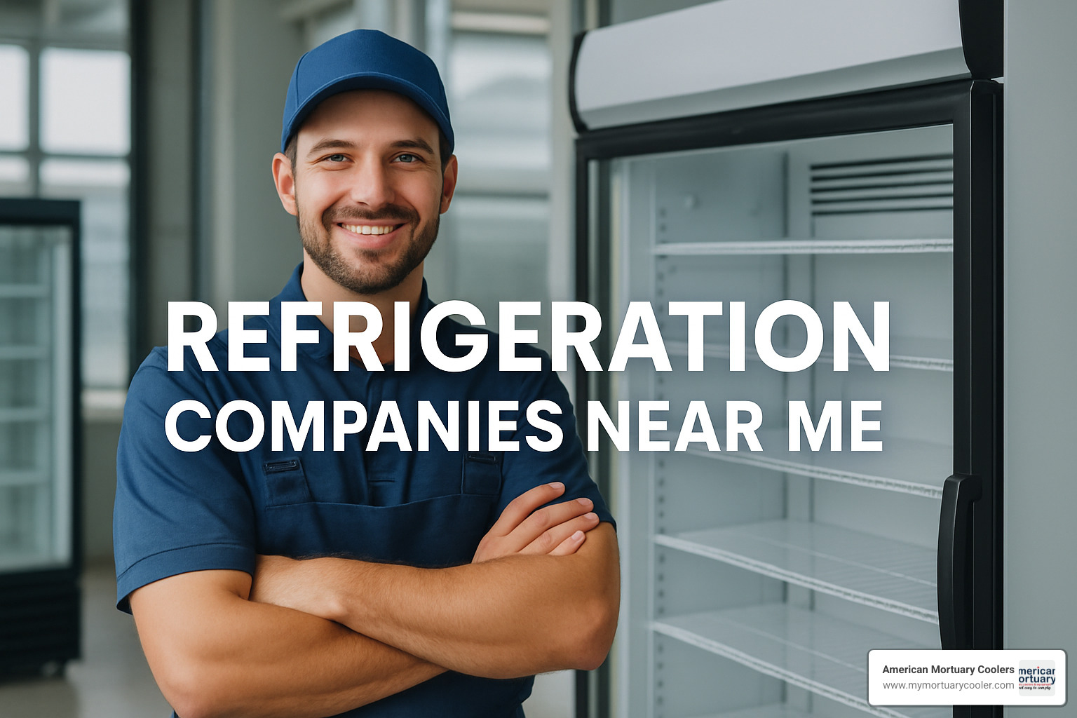 Service vans from multiple refrigeration companies lined up showing fleet size and local presence - refrigeration companies near me