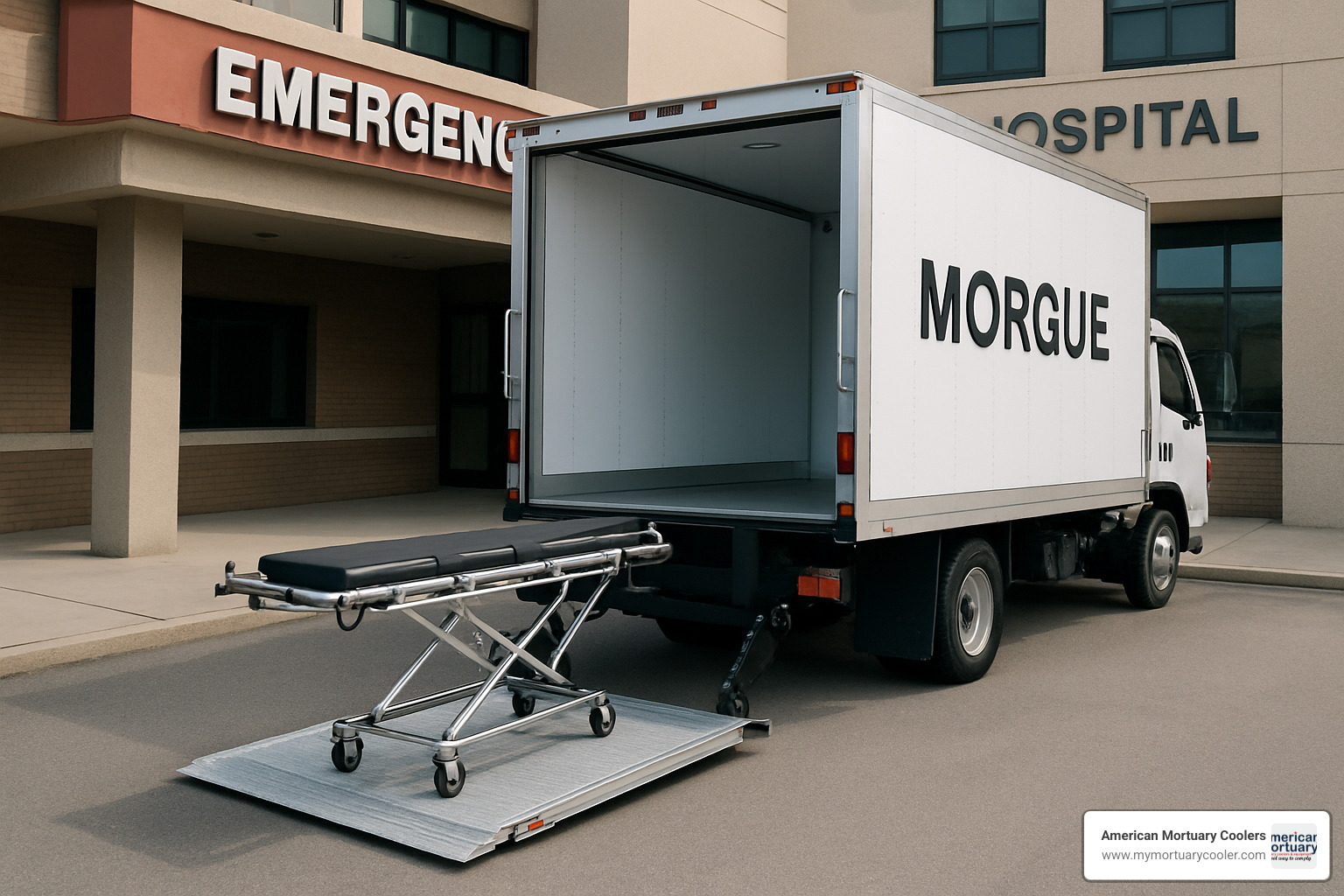 lift-gate loading system on morgue truck - morgue trucks