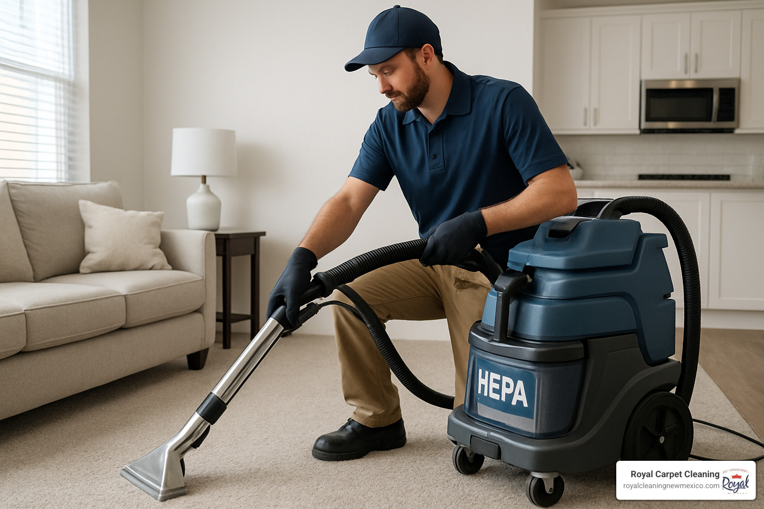 Professional carpet cleaning equipment with HEPA filtration system - asthma safe carpet cleaning
