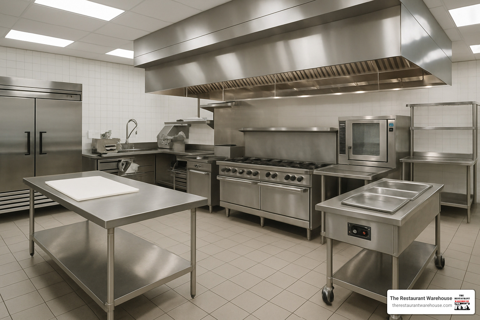 Multi-item commercial kitchen equipment bundle showing various appliances and prep stations - catering equipment lease to buy