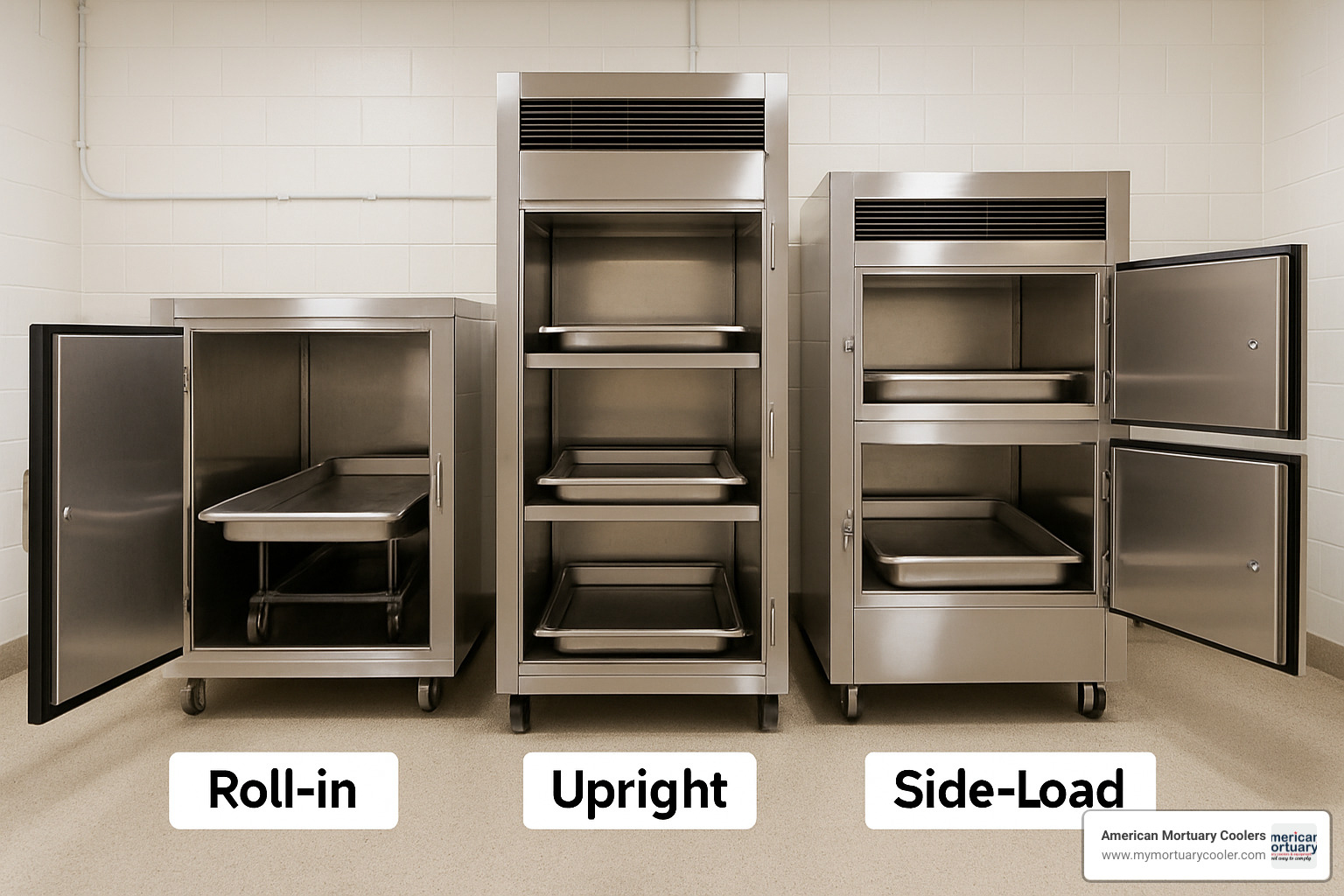 Mortuary cooler configurations comparison - 2 body mortuary cooler