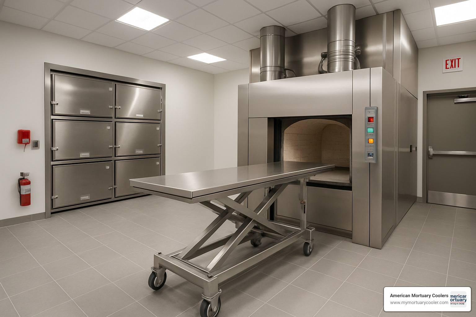modern cremation facility with integrated lift system - cremation-lift