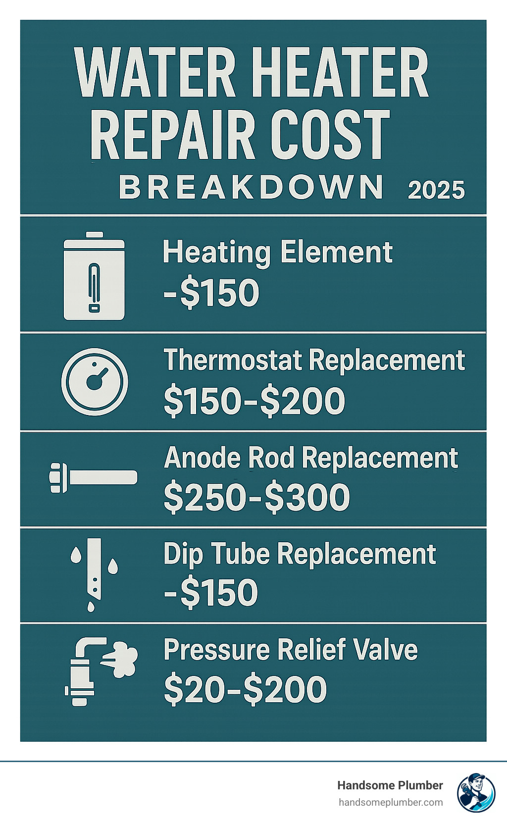 water heater repair cost breakdown infographic - water heater repair infographic 