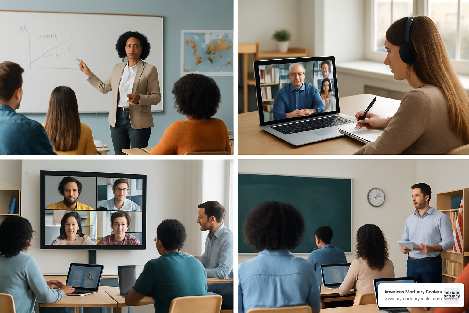 different learning modalities including online, in-person, and hybrid options - mortuary science courses