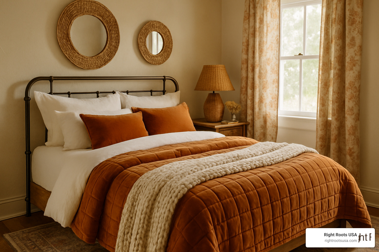 cozy southern bedroom with layered textures - southern bedroom decorating ideas