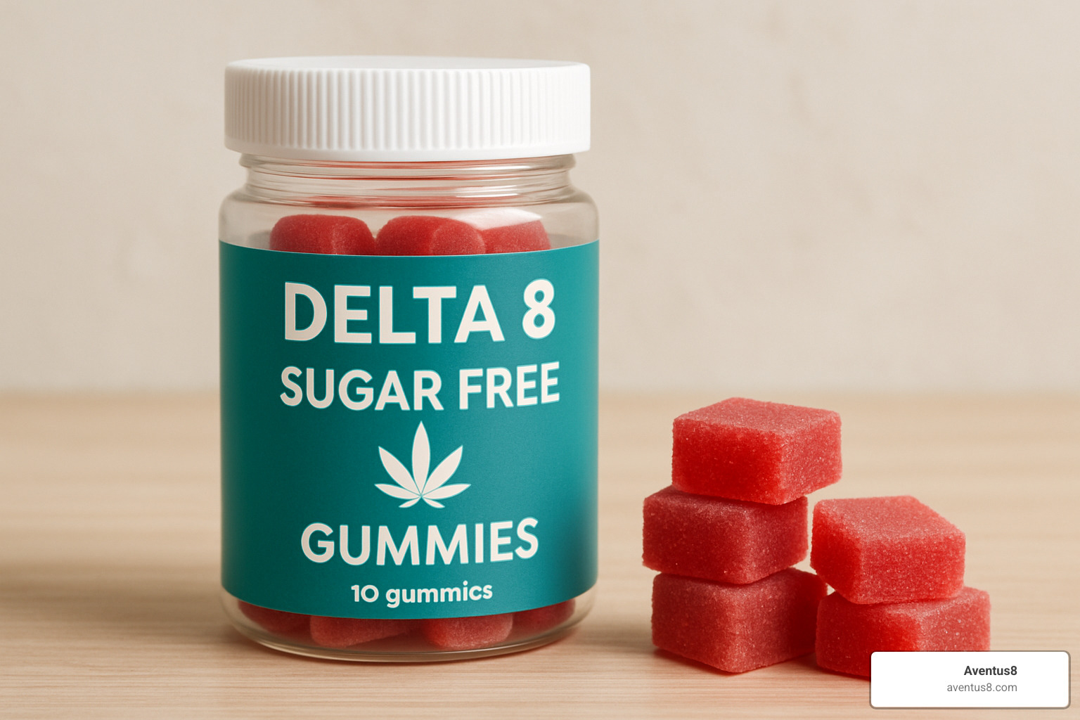 Assorted sugar-free Delta 8 gummy packages - Delta 8 sugar free gummies