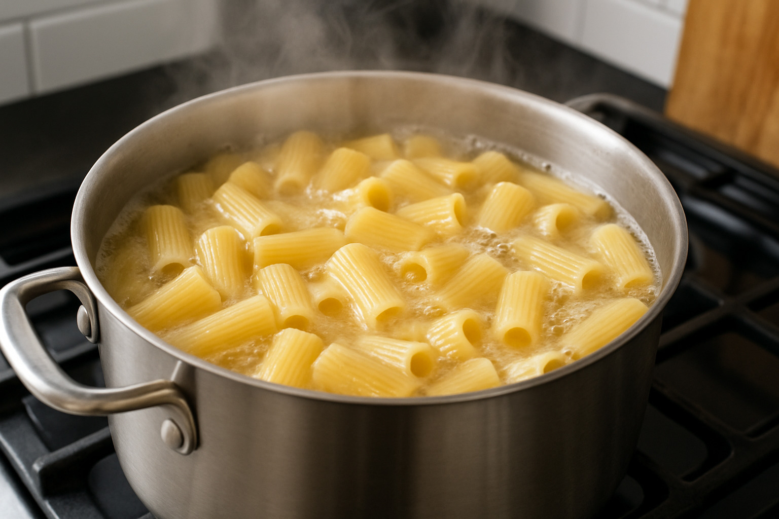 rigatoni boiling in salted water - rigatoni