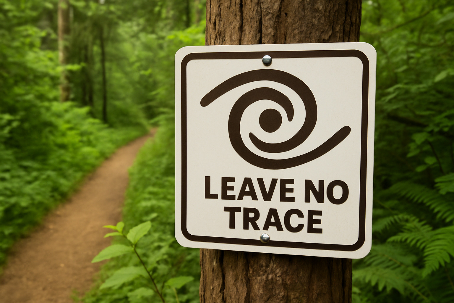 leave no trace trail sign in natural setting - natural beauty photography