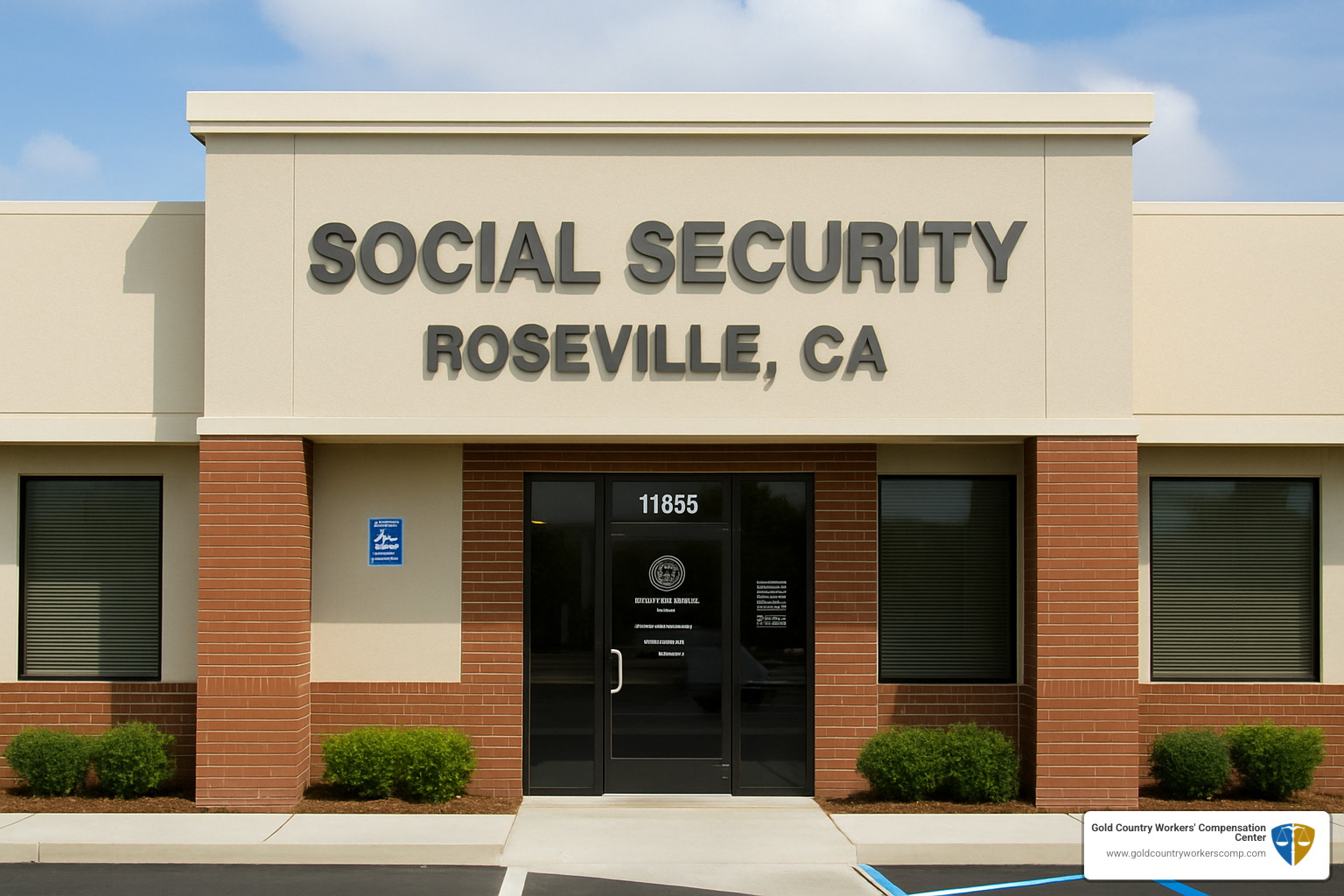 Accessible entrance to Social Security office showing wheelchair ramp and automatic doors - roseville ca social security office