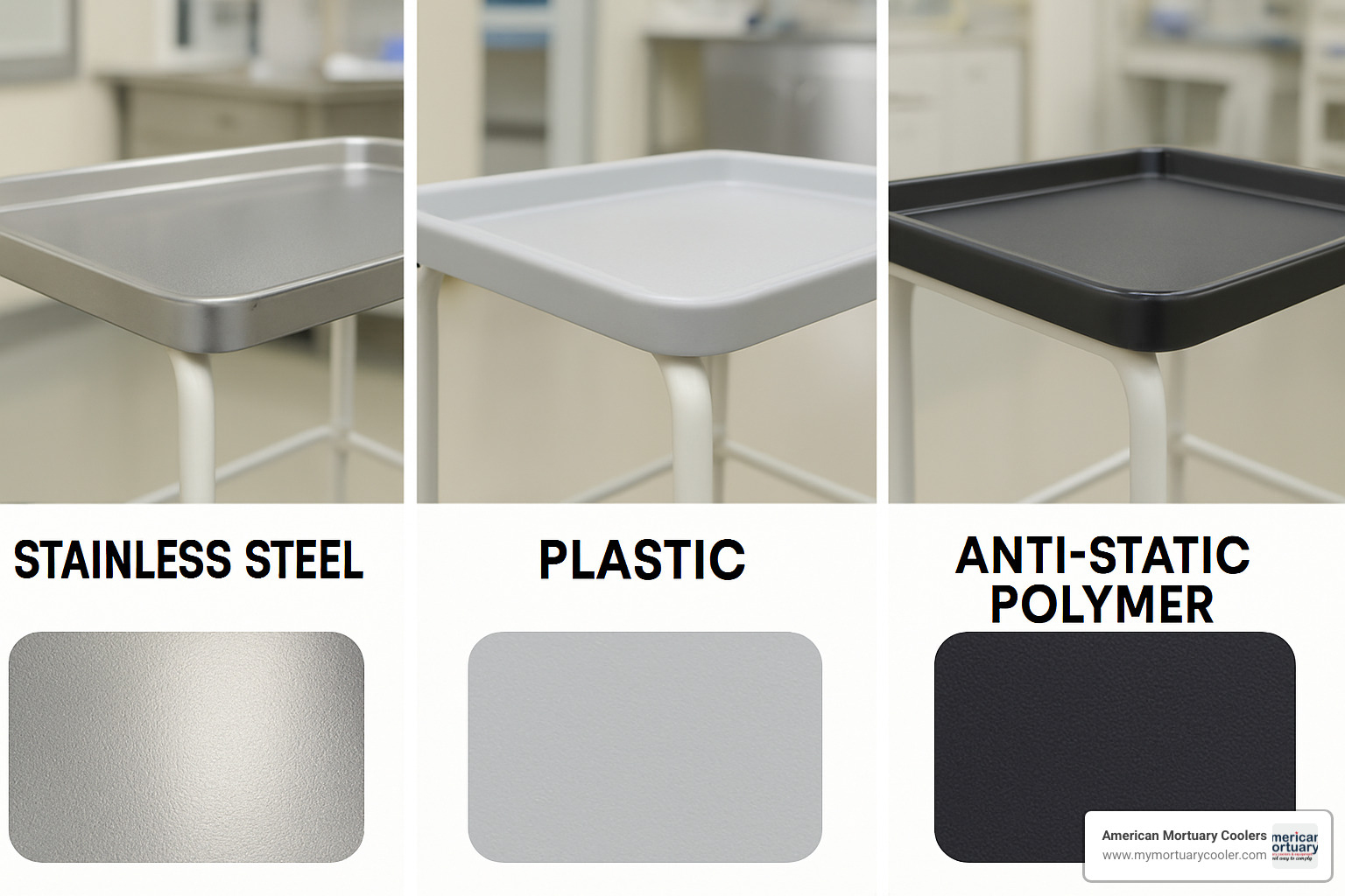 cart tray materials comparison - cart tray