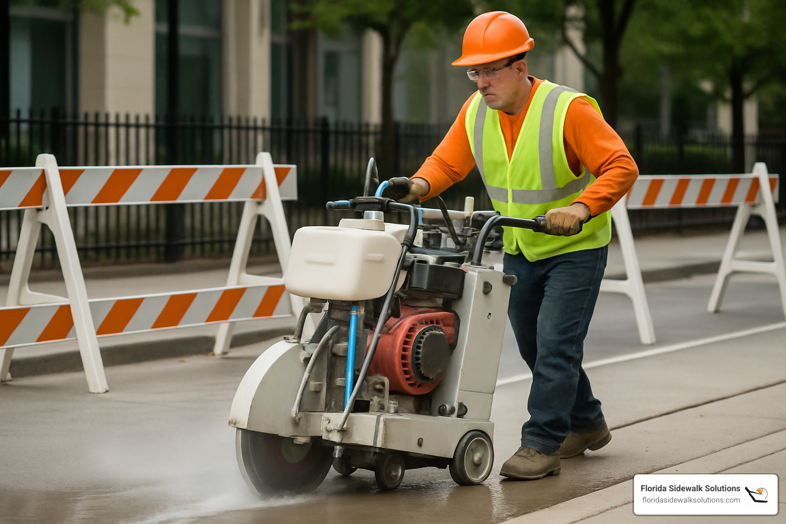 dust-free concrete cutting setup with water suppression system - Affordable concrete cutting