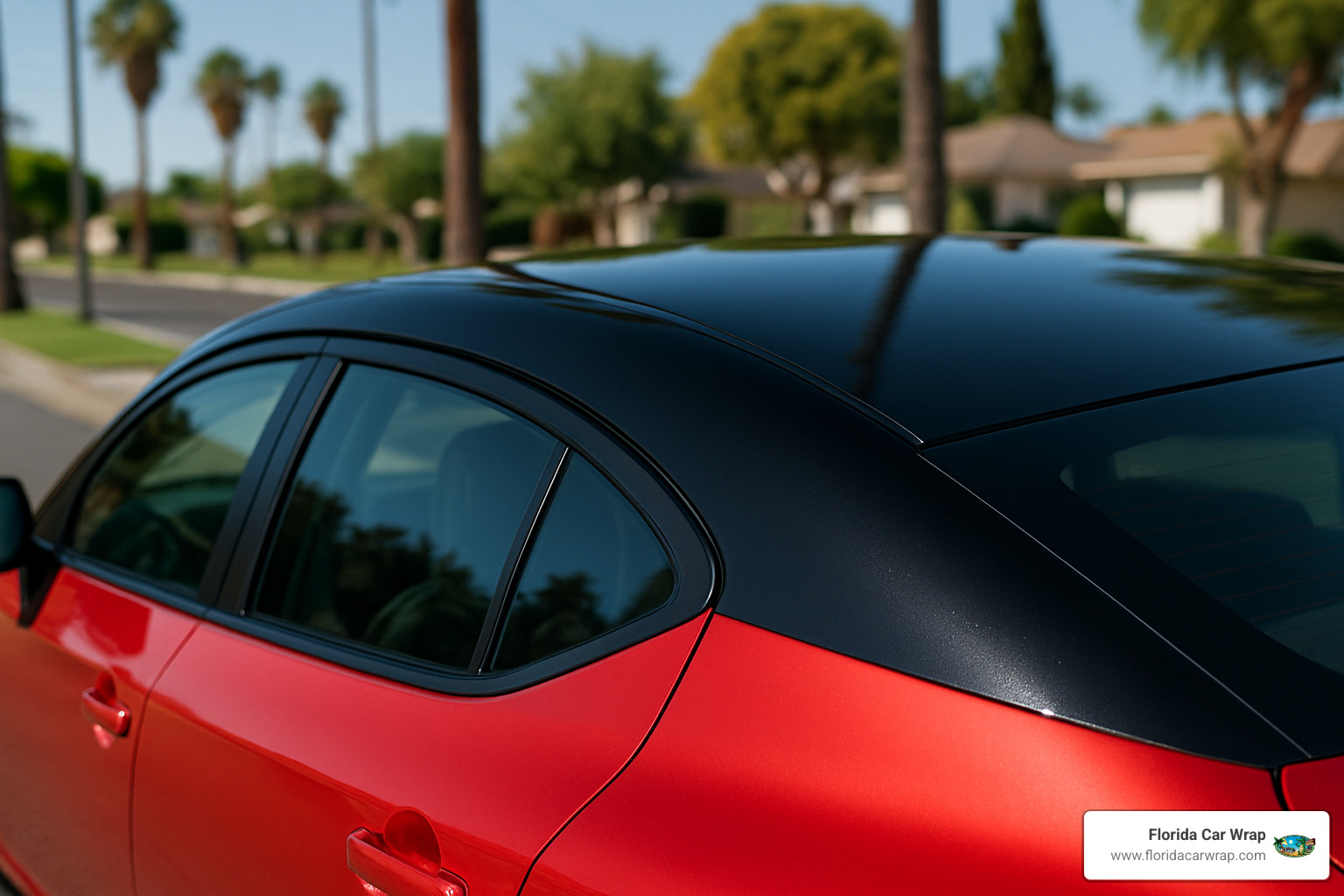 two-tone roof wrap - car roof wrap near me