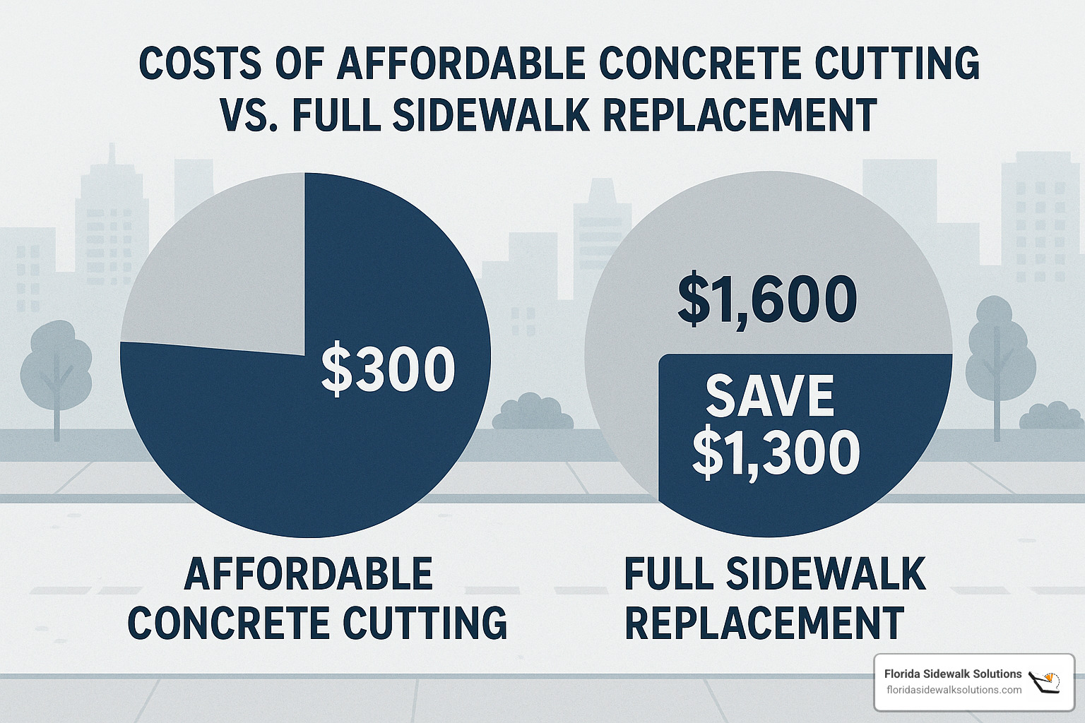 cost breakdown showing affordable concrete cutting savings compared to replacement - Affordable concrete cutting