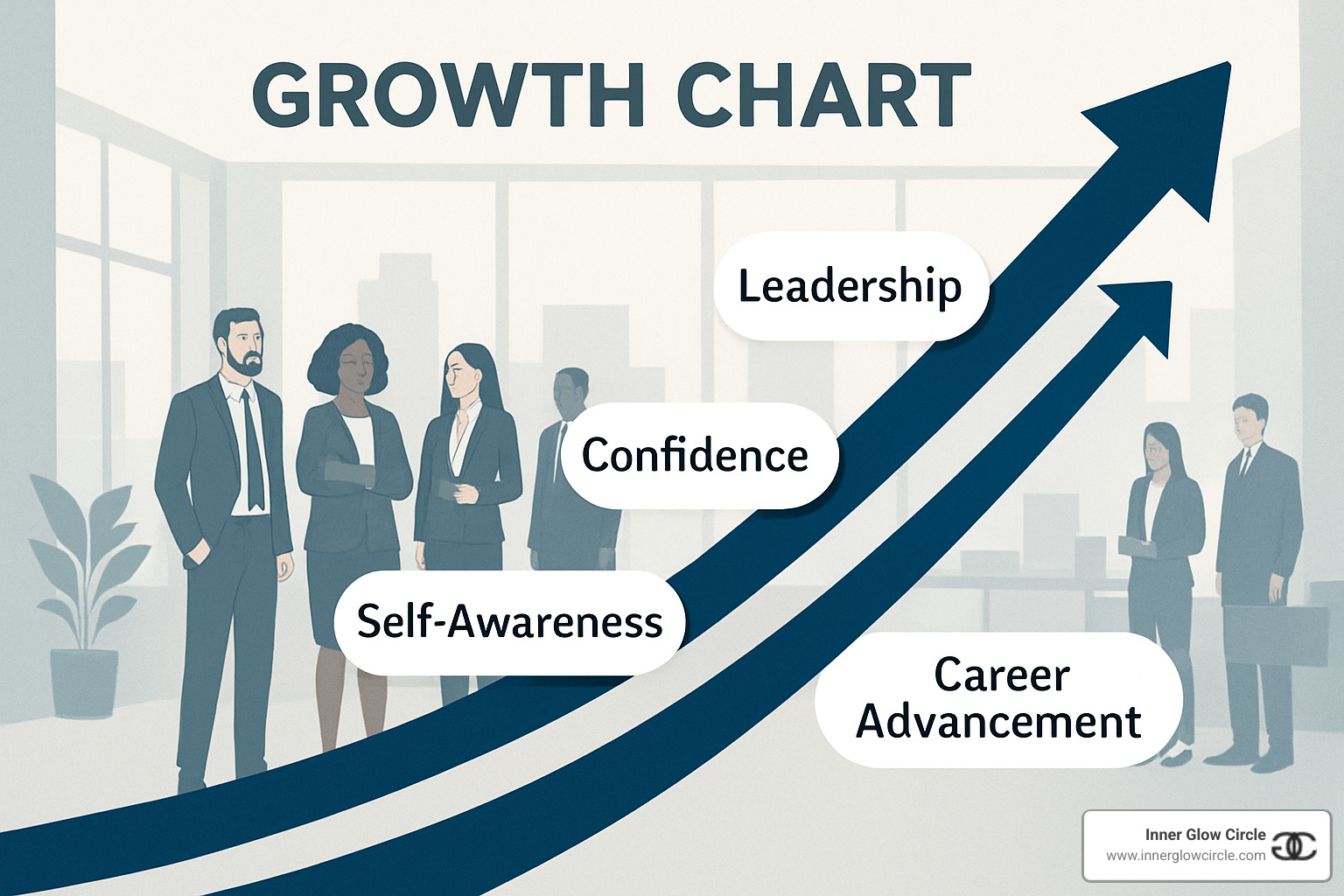 growth chart showing upward trajectory with coaching milestones - personal and professional development coach