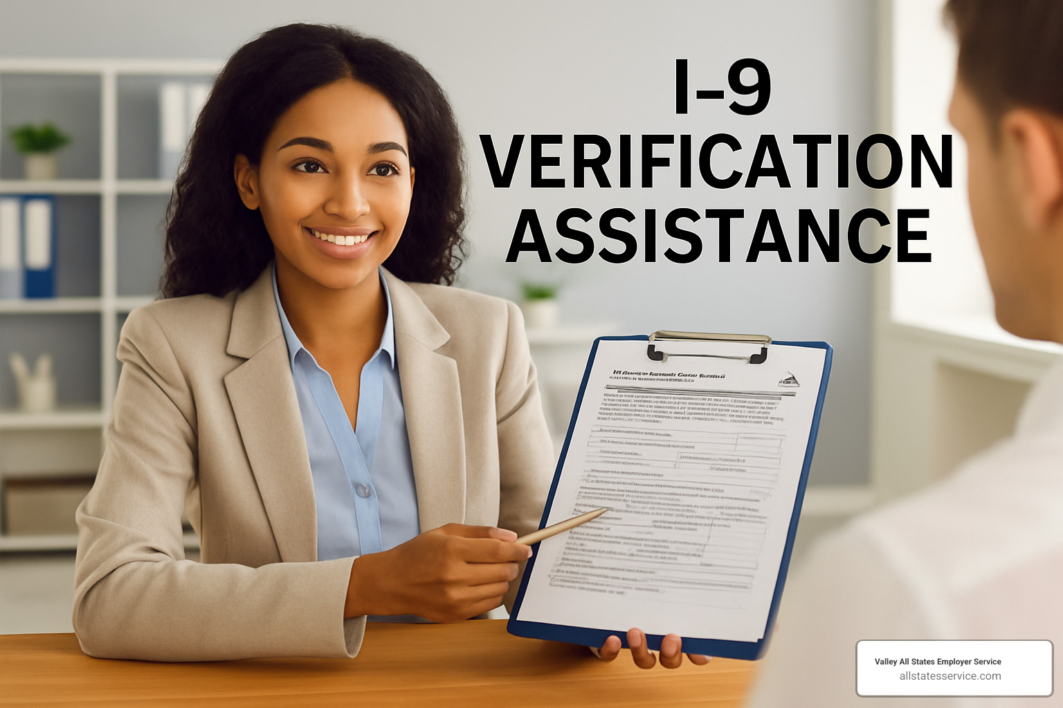 Modern I-9 verification dashboard interface showing automated compliance alerts, document status tracking, and verification progress - I-9 verification assistance