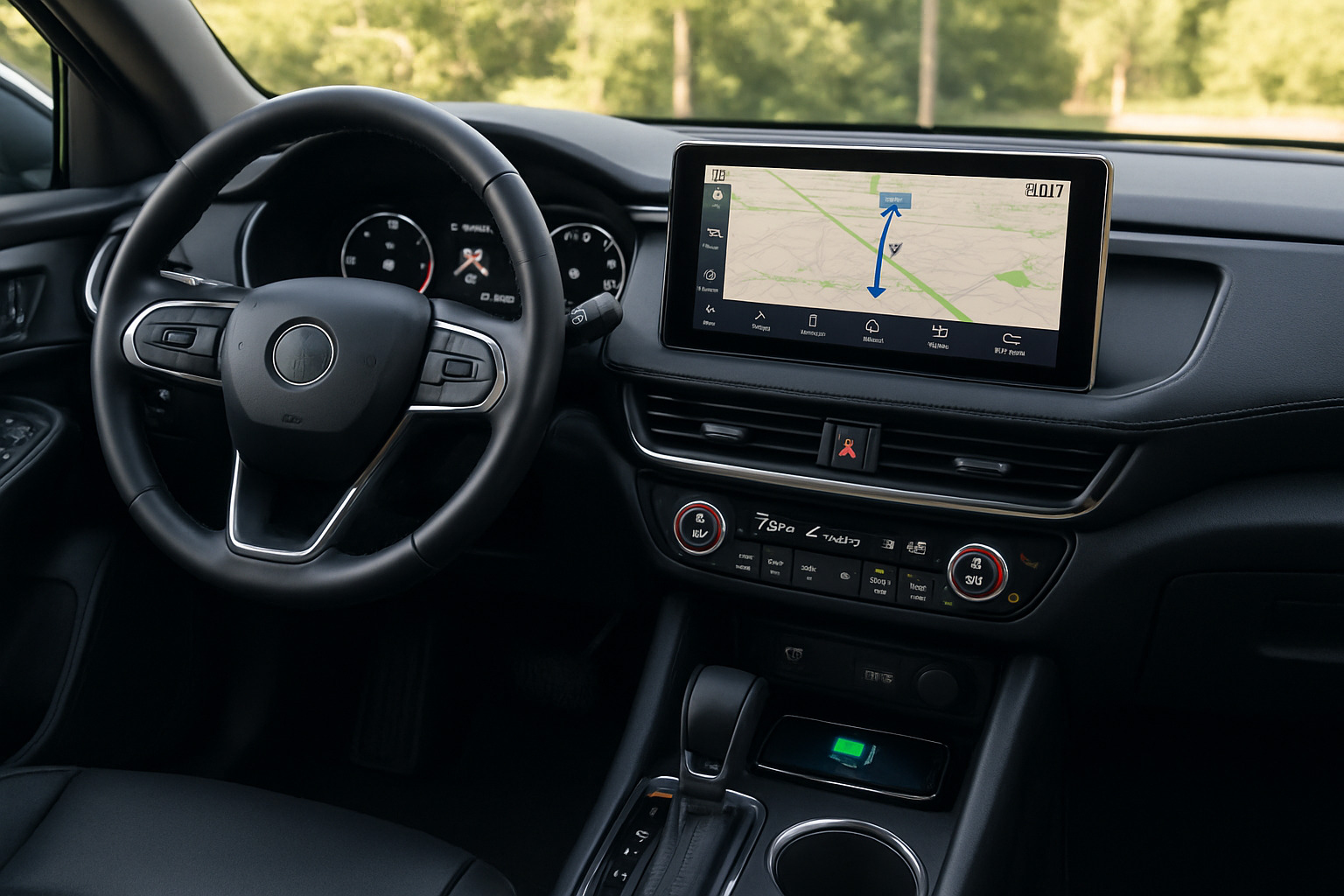 Modern SUV dashboard with advanced infotainment system - best suv for travel