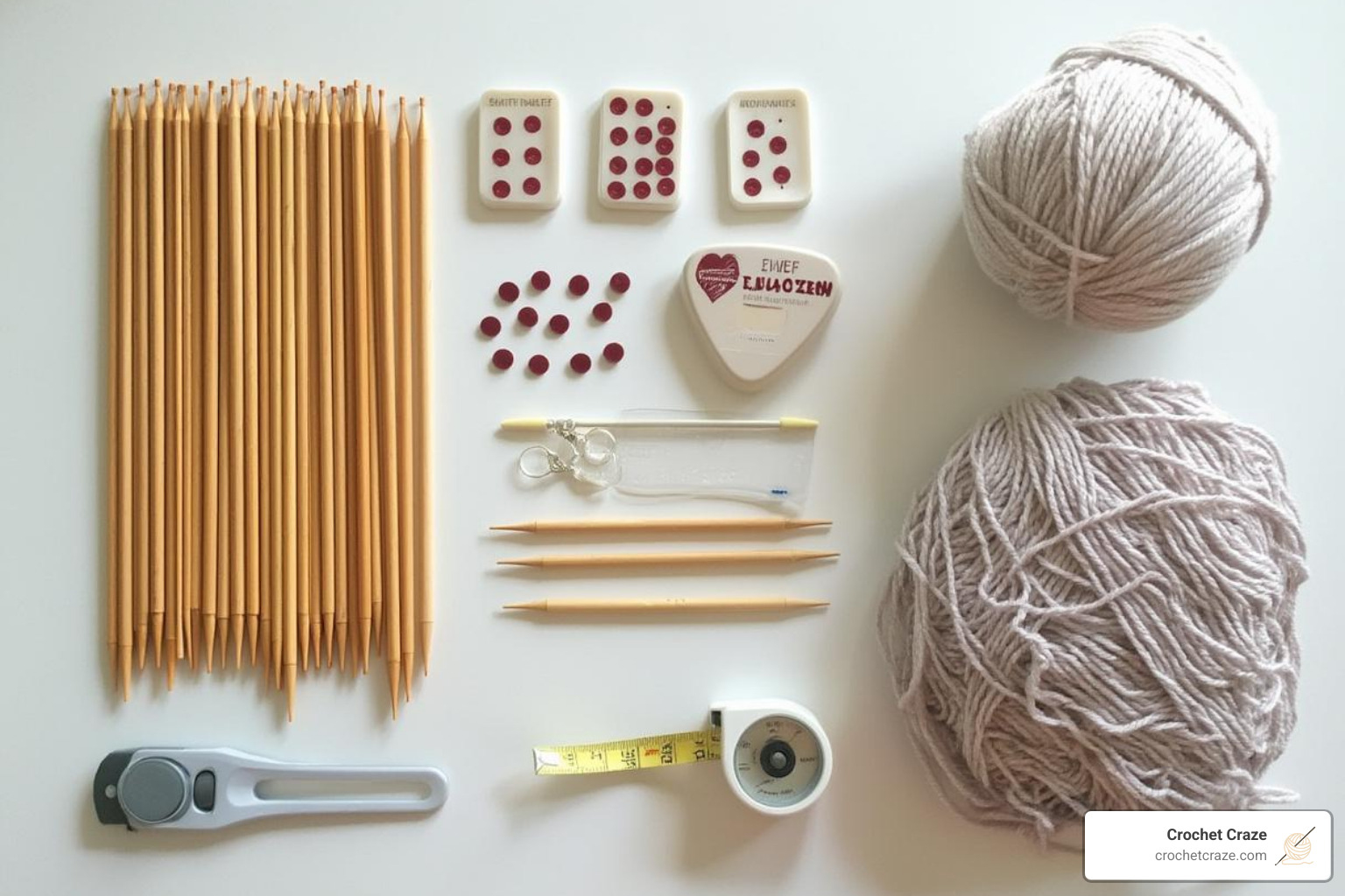 Complete starter toolkit with bamboo needles, yarn, and accessories - gifts for new knitters