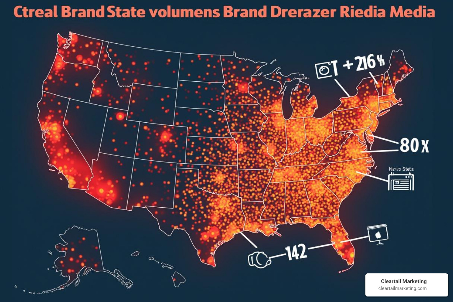 Heat-map visualization of brand mentions across digital and social channels - reputation management agencies