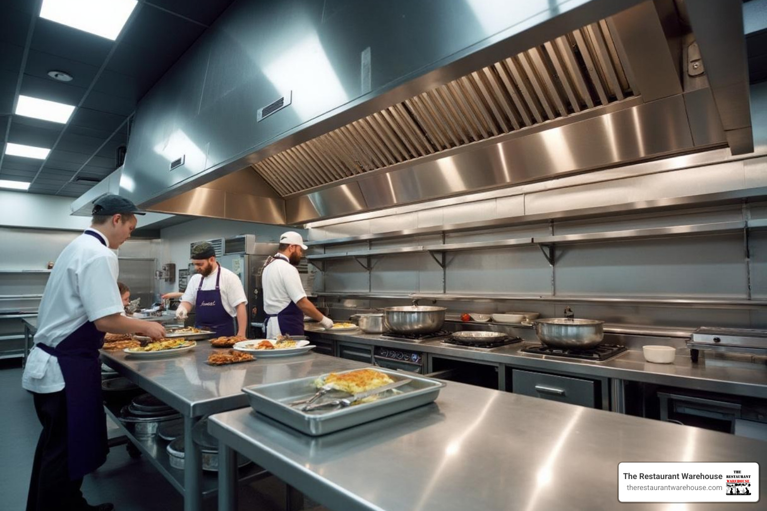 modern restaurant kitchen with ventless hood system installed - ventless hood systems for restaurants