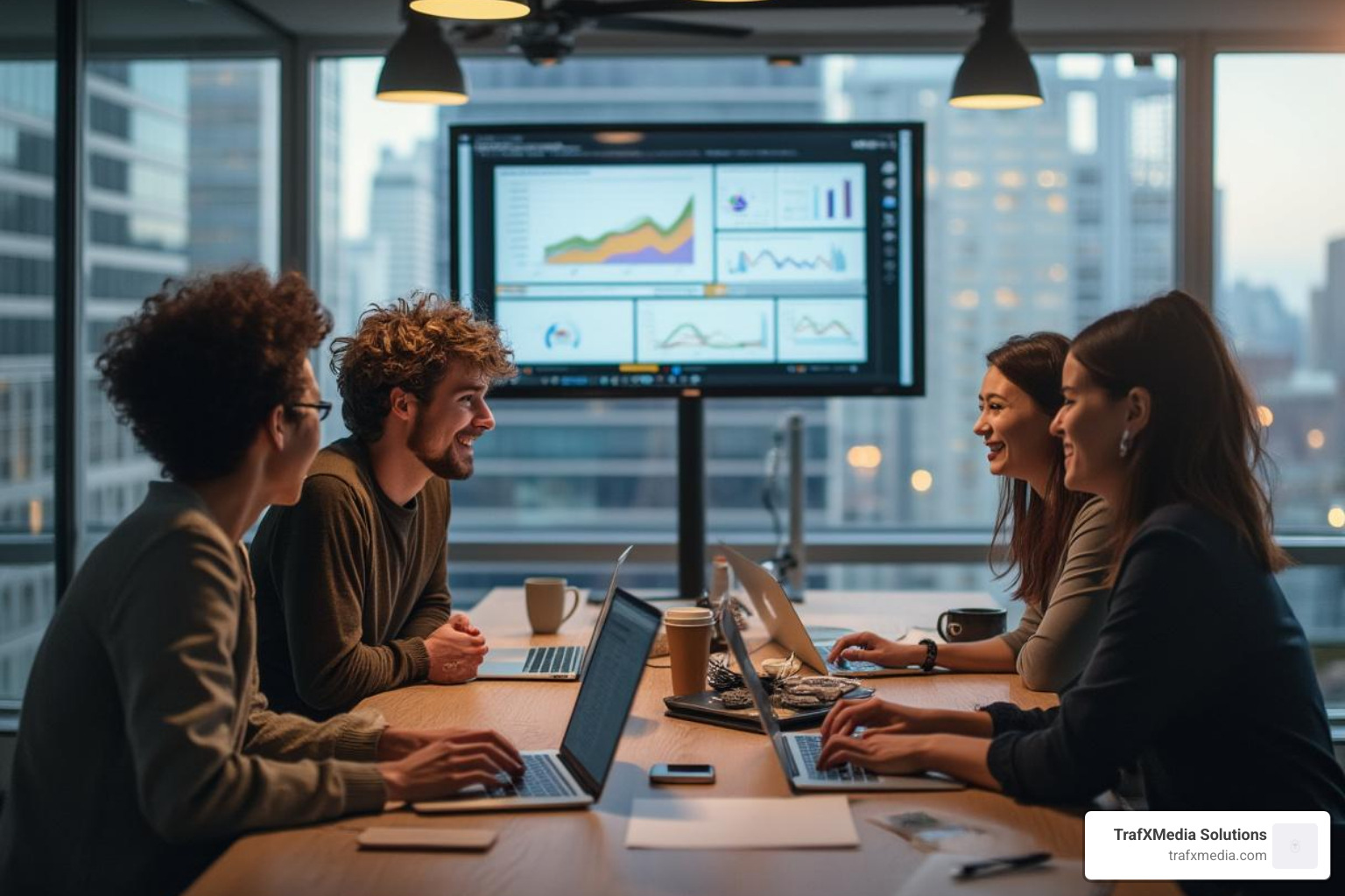 Marketing team analyzing lead generation dashboards and analytics - San Francisco lead generation Marketing team analyzing lead generation dashboards and analytics - San Francisco lead generation