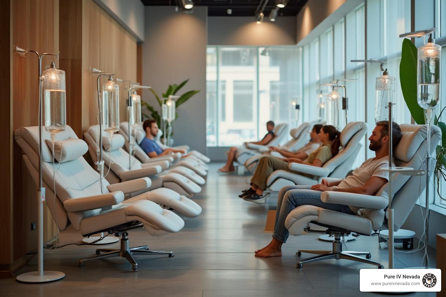 Relaxing IV infusion lounge setting - nad iv therapy benefits