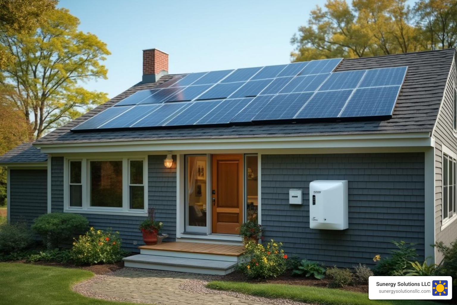 Solar battery storage installed in a Rhode Island home - Rhode Island solar panel incentives
